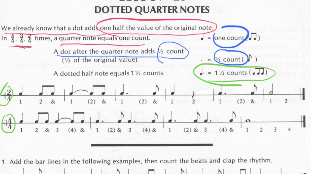 Practical Theory Lesson 23 Dotted Quarter Notes - YouTube