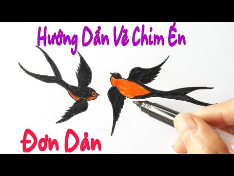 Hướng Dẩn Vẽ Con Chim Én Đơn Dản Dễ Vẽ$Bá Thành Vlog$ - Youtube