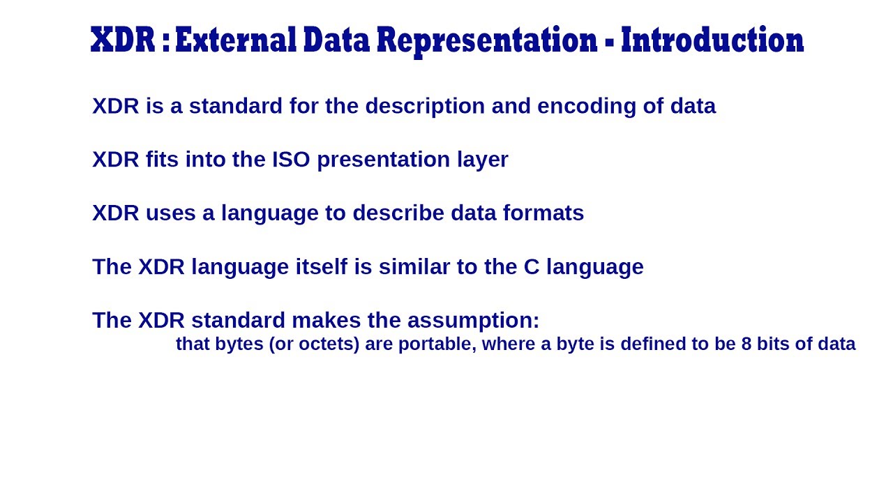 external data representation meaning in english