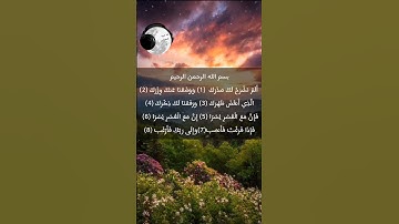 سورة الشرح بصوت ندي يفيض بالخشوع و الطمأنينة يأخذك إلى عالم آخر مليء بالهدوء والسكينة و راحة البال
