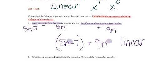 STS Math 8.4.2 Linear and Nonlinear Expressions