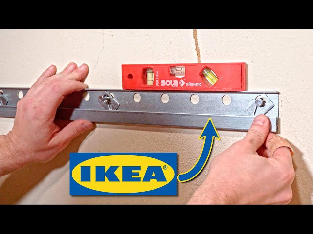 Installing IKEA Method Wall Rails (in an old building) | Hanging kitchen wall cabinets | Wall rail