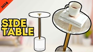 Clear Acrylic End Table with Brushed Brass - Easy Assembly