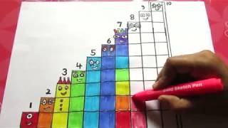 NUMBERBLOCKS 1 TO 10 LEARN TO DRAW | NUMBERBLOCKS COLOURING PAGES Resimi