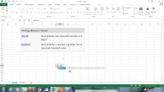 Excel 2013 Tutorial#105 Testing Numeric Values Function in Excel