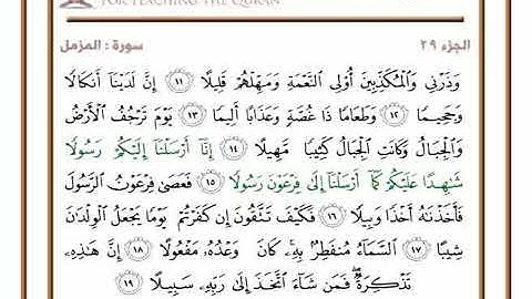 سورة المزمل من الآية 11 إلى الآية 19