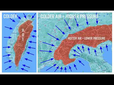 How valley winds are created - Global view