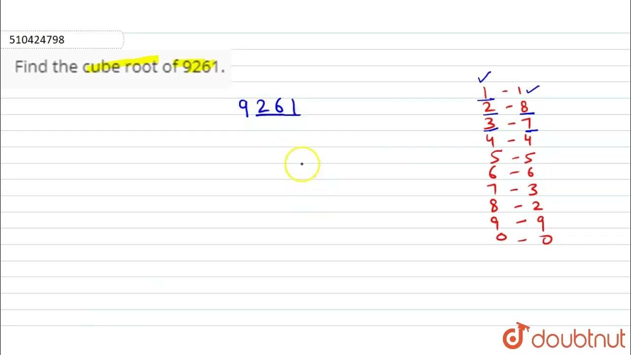 Find The Cube Root Of 9261 CLASS 14 SQUARE ROOT AND CUBE ROOT find-the-cube-root-of-9261-class-14-square-root-and-cube-root