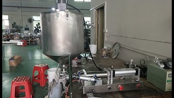 semi auto tabletop pneumatic filling machine with mixing hopper