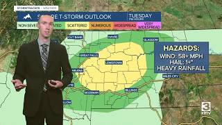 Severe thunderstorms and flash flooding possible later Tuesday and Tuesday night