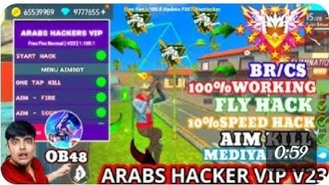 ARABS HACKERS VIP V23 | OB48 FF HACK | FREE FIRE MOD MENU | ARABS VIP HACK | FF HACK