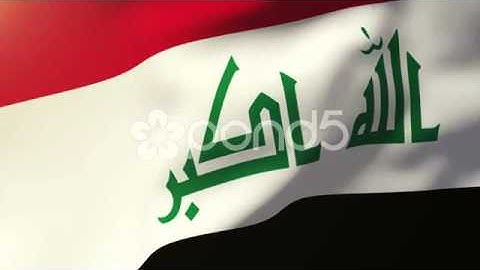 Iraq Flag Waving In The Wind. Looping Sun Rises Style. Animation Loop