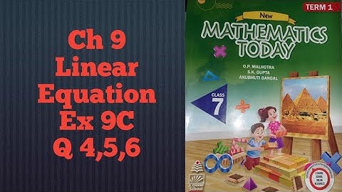 ICSE Class 7 Mathematics Today | Q 4, 5 & 6 Ex 9C Chapter 9 Linear Equation in One Variable |