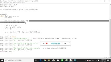 vpython 程式作業ㄧ 拋體運動