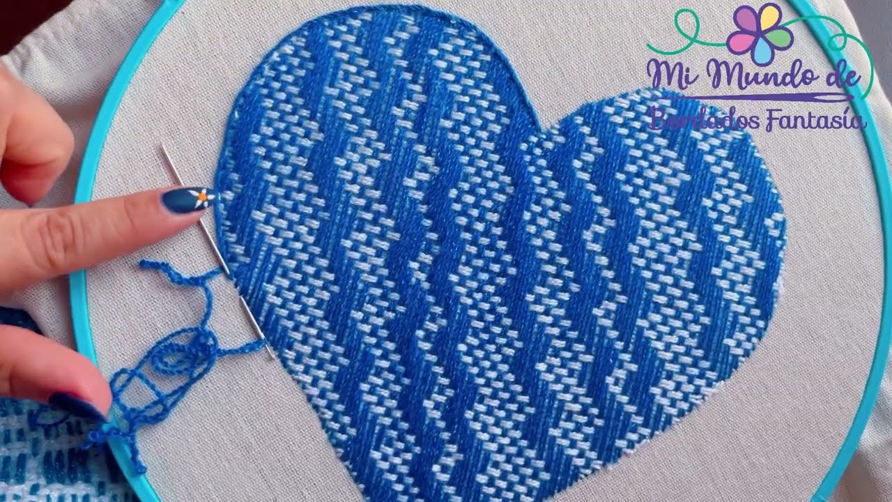 Corazón 2 Bordado en petatillo #bordado #embroidery #tutorial
