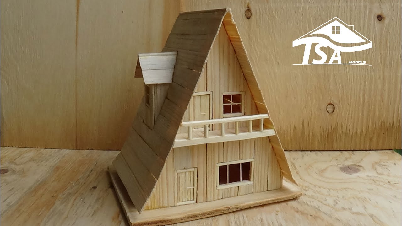 How to make a wooden model alpine house - YouTube