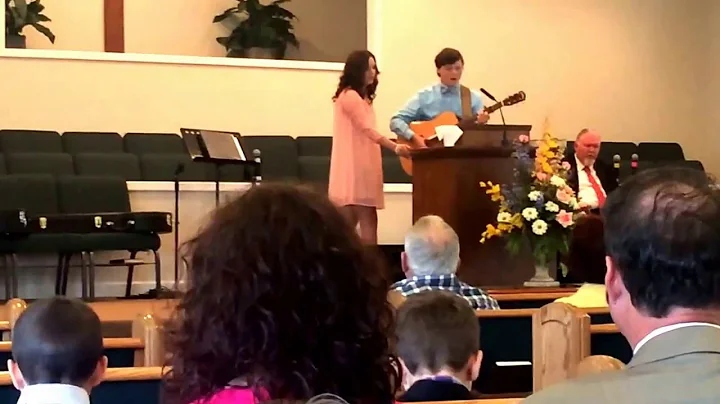 Scott Birchall and Billie Birchall singing My Redeemer Lives on Easter Sunday.