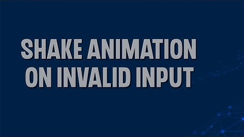 shake animation on invalid input using html and css|