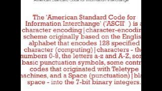 Exciting American Standard Code for Information Interchange News!