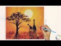 African Sunset Painting / Acrylic Step-by-Step Tutorial