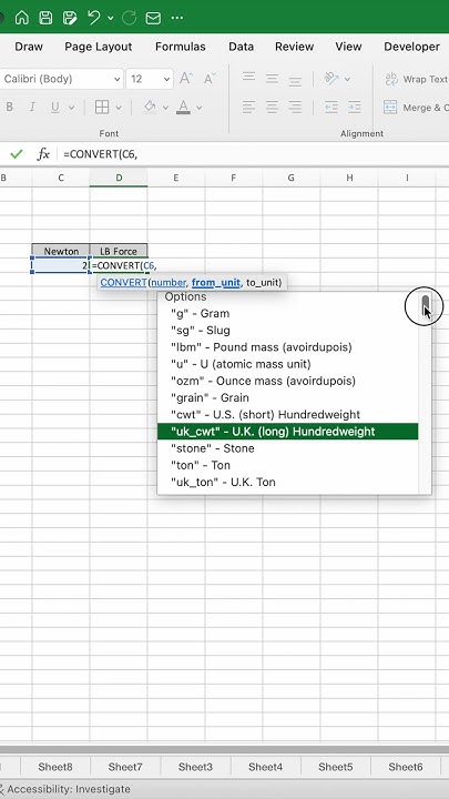 Convert Newton To Pound Force In Excel excel shorts YouTube convert-newton-to-pound-force-in-excel-excel-shorts-youtube