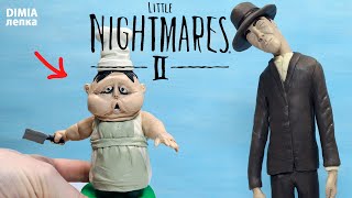 картинка: ХУДОЙ ЧЕЛОВЕК (Тощий) и ПОВАР из игры Маленькие кошмары (Little Nightmares 2) | Лепка из пластилина
