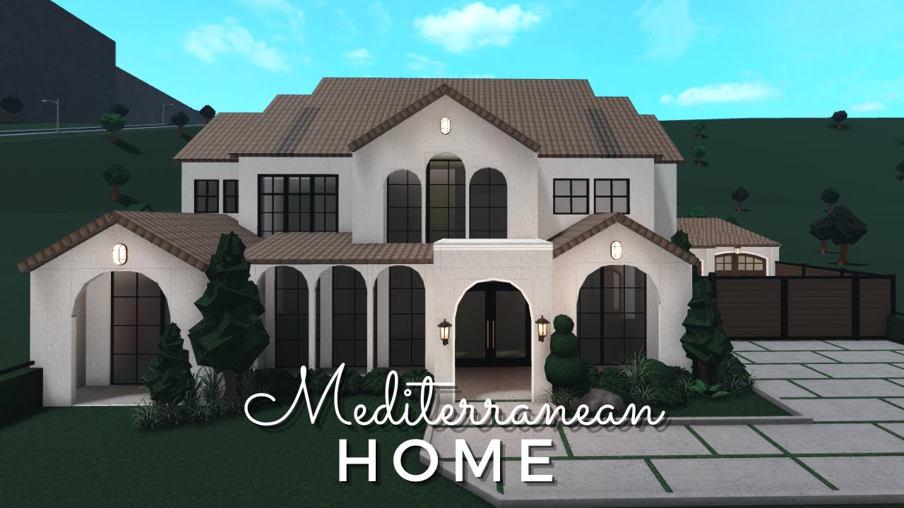 Bloxburg Mediterranean Home House Build 40k Youtube