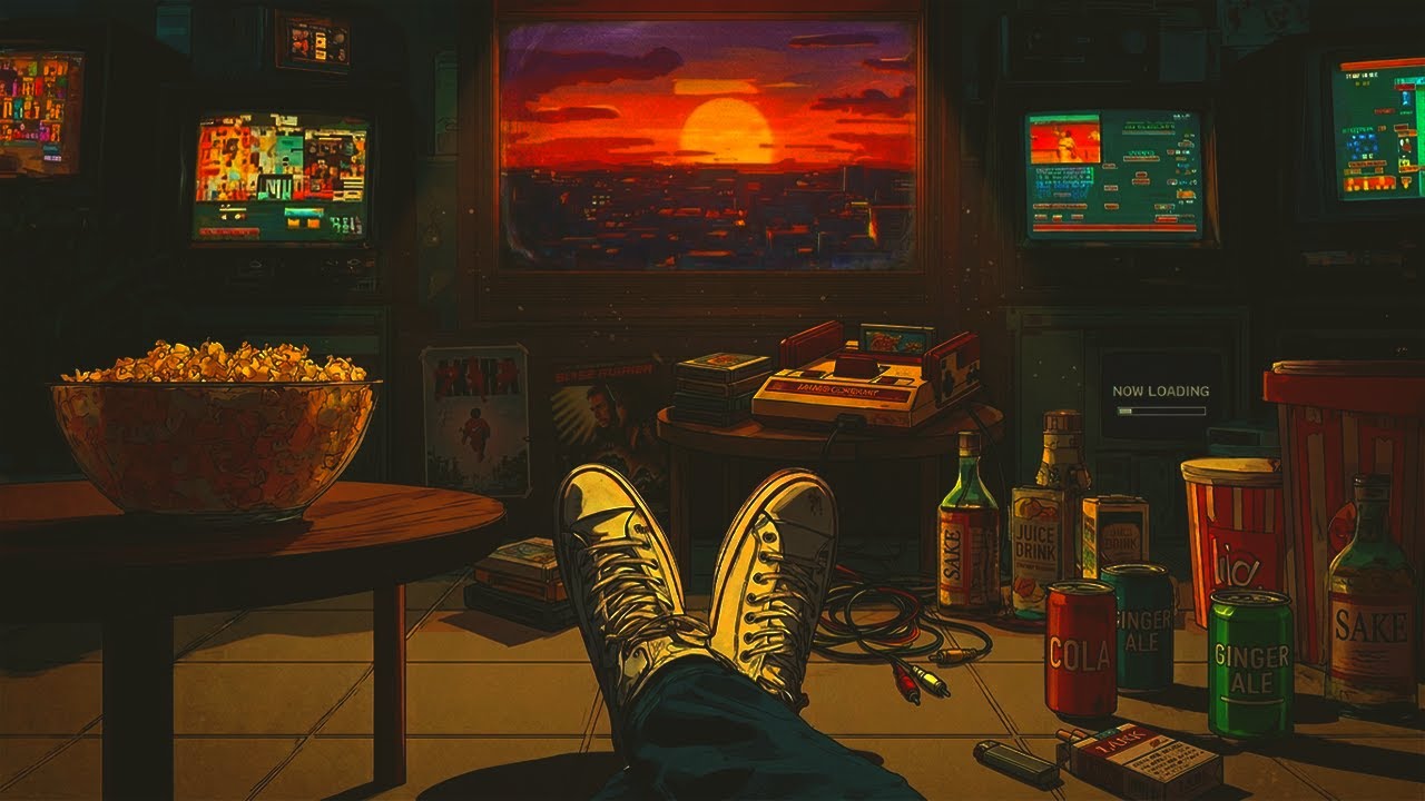 📼 3:30 AM in 1982 | Neon Ambiance & Tape Hiss | Late Night Study Vibes