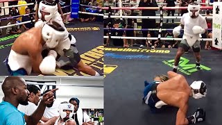 Gervonta Davis KNOCKDOWN a Welterweight Who tried to BULLY Tank in Sparring in Floyd Mayweather Gym