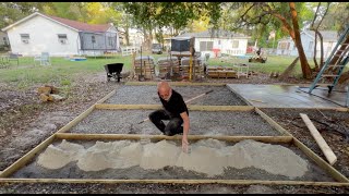 How To DIY Dry Pour A Large Concrete Slab In Real Time