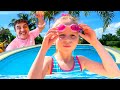 Nastya apprend  nager dans la piscine et sous la mer  compilation de vidos pour les enfants