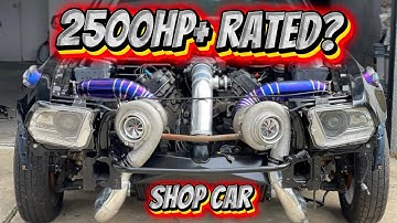 Our twin turbo Coyote build near completion