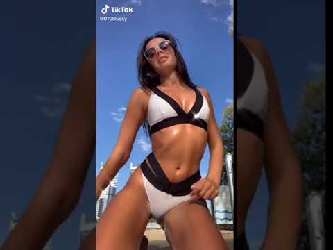 Hot white bikini cameltoe tiktok dance