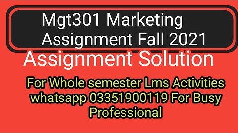 MGT301 VU Assignment solution 1 || vu mgt301 assingment vu solution | vu mgt301 assingment fall 2021