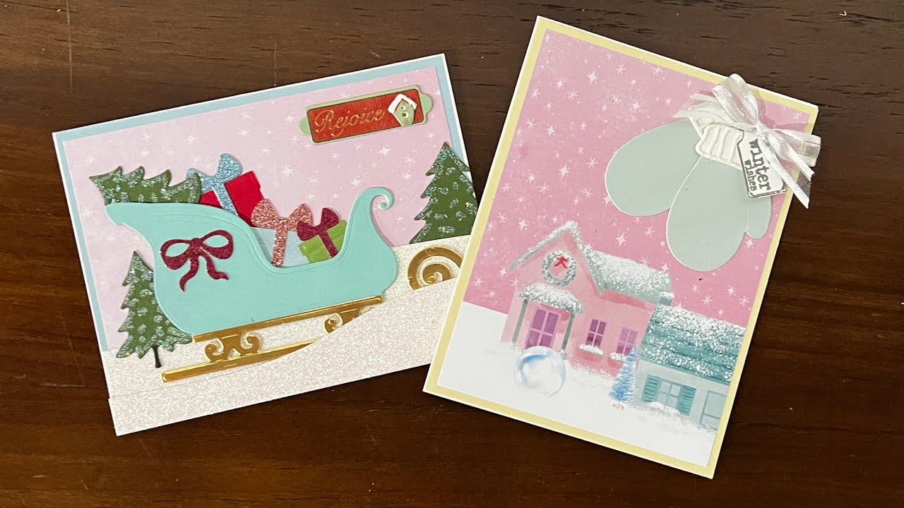 Recollections Sugar Plum Pink Christmas Paper Pack | Elizabeth Craft Designs Santa Sleigh + (Part 2)