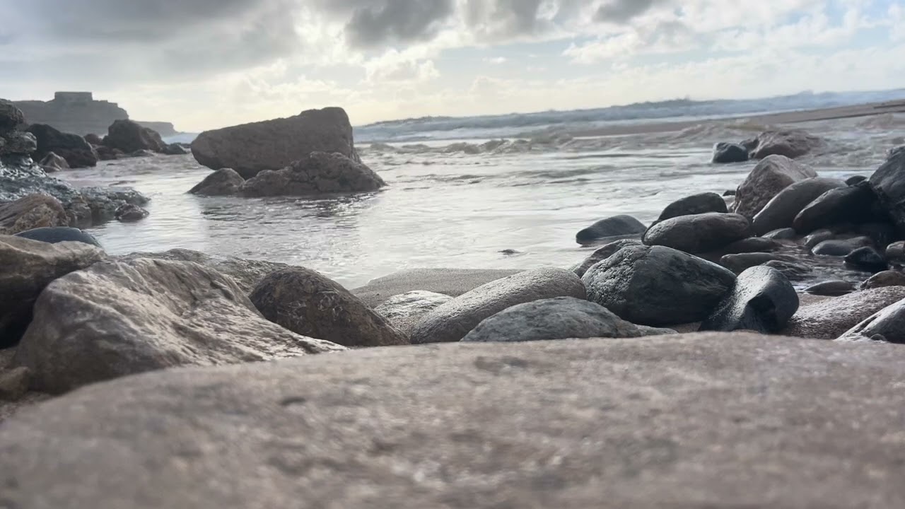 Calm Seaside Stream Flowing into the Ocean | Natural Water Sounds for Relaxation