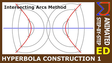 How to Construct a Hyperbola by Intersecting Arcs Method | Geometric Drawing | Engineering Drawing