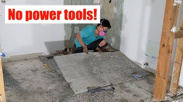 Removing tile and backer board with hand tools | HIH | BR Remodel Day 8
