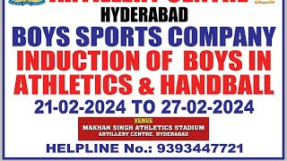 Sports Cadets in  BOYS SPORTS COMPANY,  Athletics &amp; Handball from 21 to 27 Feb 2024. Regards.