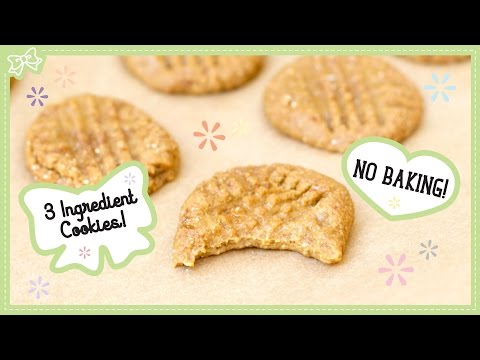 How to make Healthy Peanut Butter Cookies! 3 Ingredients & No Baking!