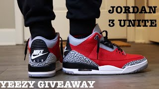 jordan 3 red on feet