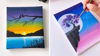 Easy Painting Techniques for Beginners | moonlighting painting | painting idea when you’re bored