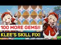100+ MORE FREE Primogems! Klee Skill Fix Compensation Rewards! | Genshin Impact