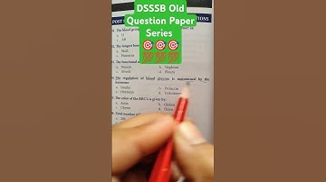 DSSSB Previous Year Question Paper Series // DSSSB Old question paper //DSSSB old question paper