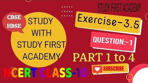 Class 10th maths ncert Chapter-3 Exercise-3.5 Question 1 [All Parts 1 to 4] Cross Multiplication