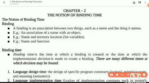 2• The notion of binding time