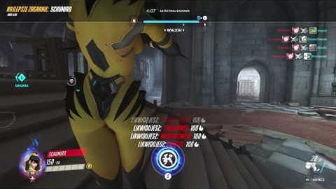 Overwatch DVA quintuple kill in Eichenwalde