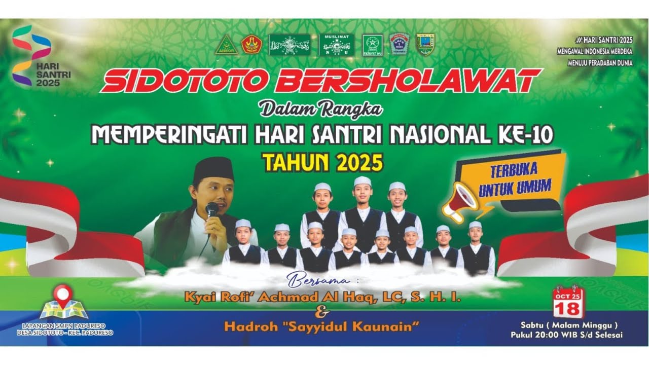 PADANG BULAN-SIDOTOTO BERSHOLAWAT-DALAM RANGKA MEMPERINGATI HARI SANTRI NASIONAL KE-10 TAHUN 2025