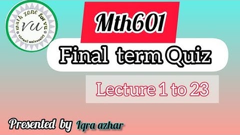 Math601(Operation research) | Final term| subjective & quiz