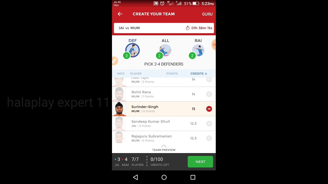 MUM Vs JAI Kabaddi Prediction | Dream 11 | Safe and Winning Team